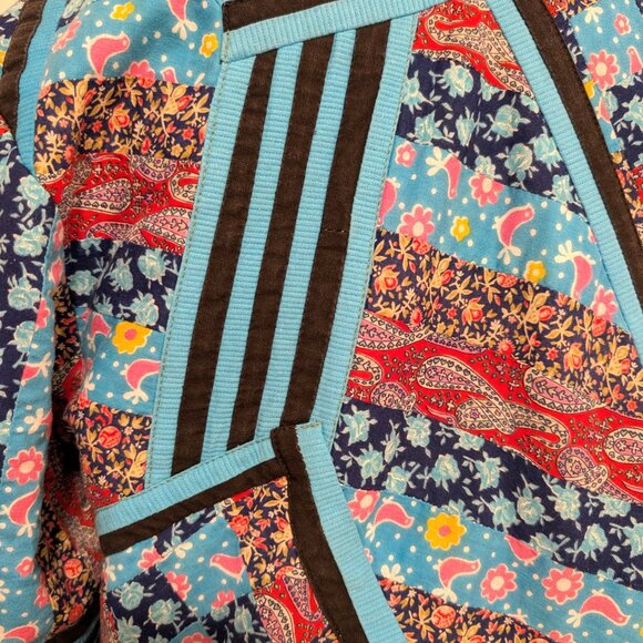 Vintage Handmade? Womens Sz S/M Floral Paisley Patchwork Quilted Cottage Jacket - Picture 9 of 9